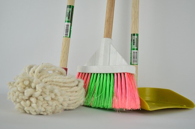 Spring Cleaning Supplies - Broom, Mop, Dust Pan